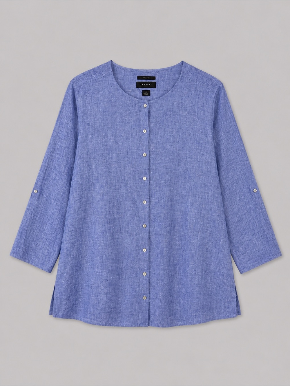 Tahari 100% Linen Button Top 1X Oversized Beachy Coastal Euro Summer Fisherman